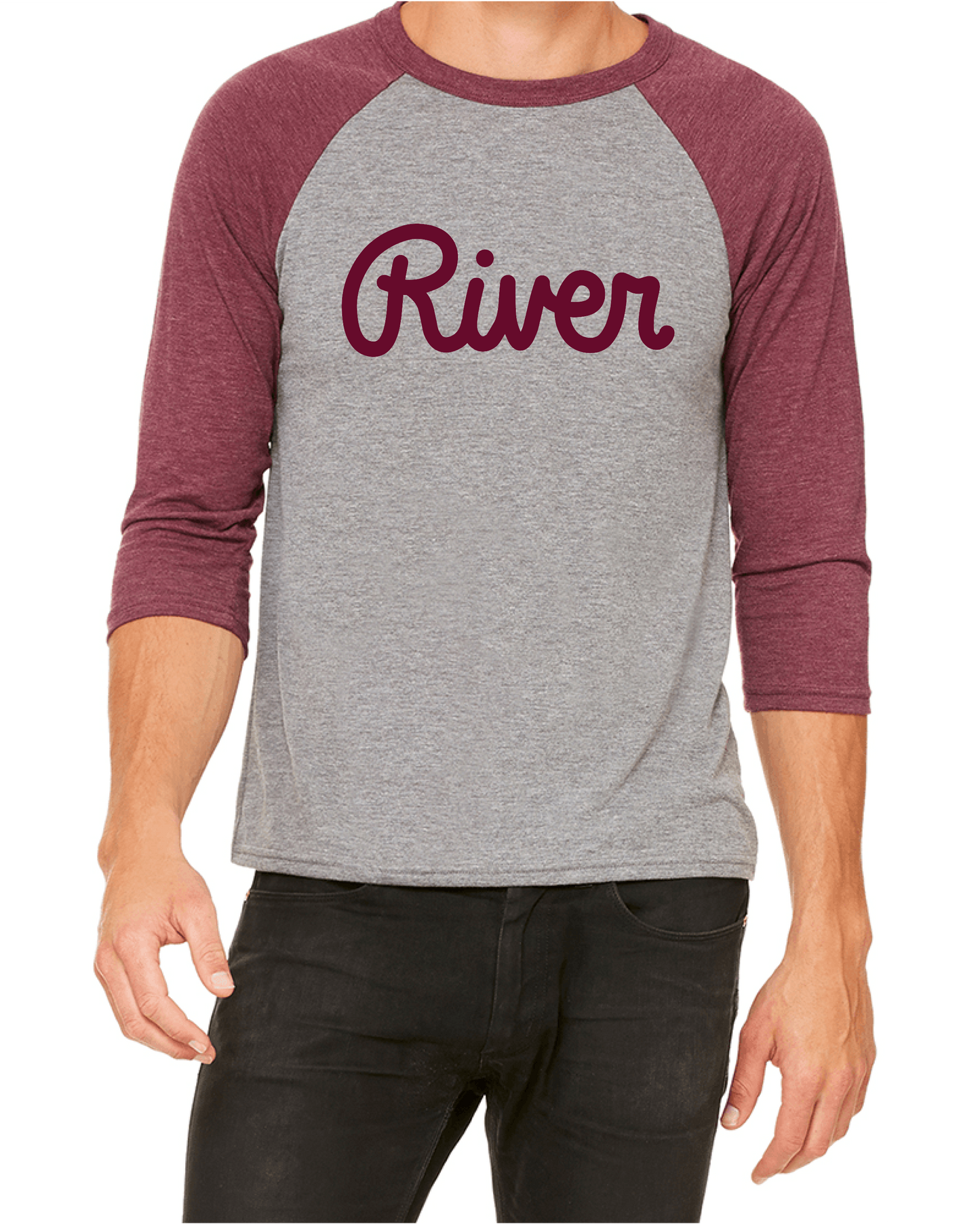 River Script Unisex Baseball Raglan