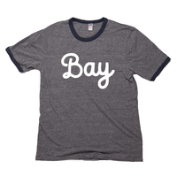 Bay Script Unisex Triblend Ringer Tee