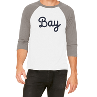 Bay Script Unisex Baseball Tee