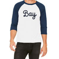 Bay Script Unisex Baseball Tee