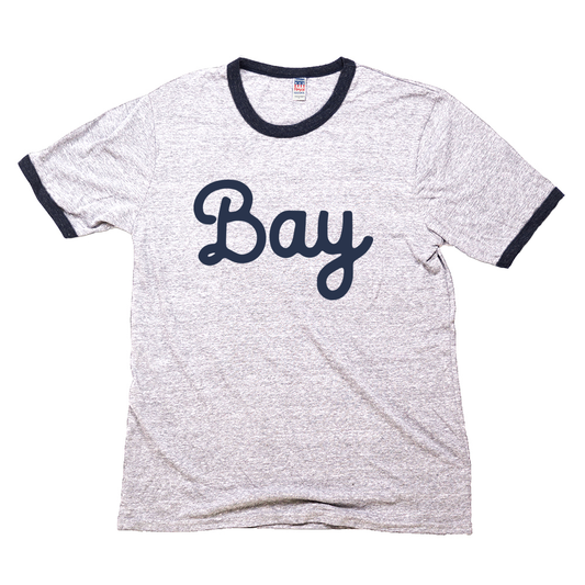 Bay Script Unisex Triblend Ringer Tee