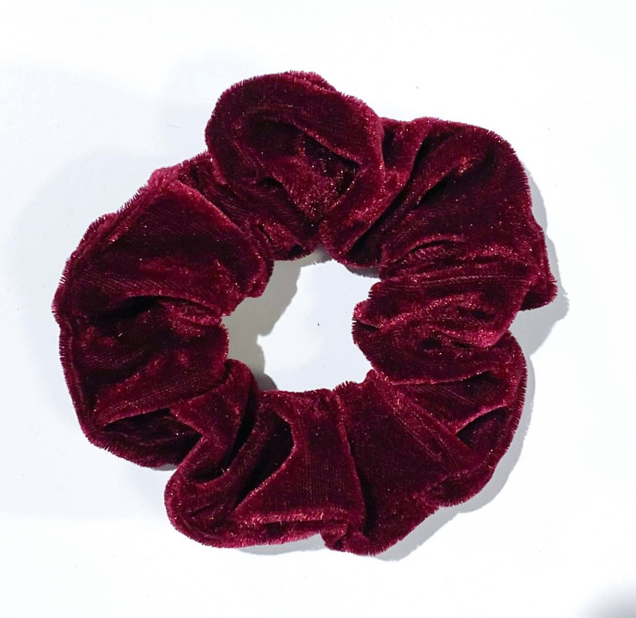 St. Raphael Burgundy Velvet Scrunchie