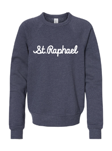 St. Raphael Script Youth Sponge Fleece Crewneck Sweatshirt