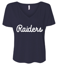 Load image into Gallery viewer, St. Raphael Raiders Script Women&#39;s Slouchy V-Neck Tee