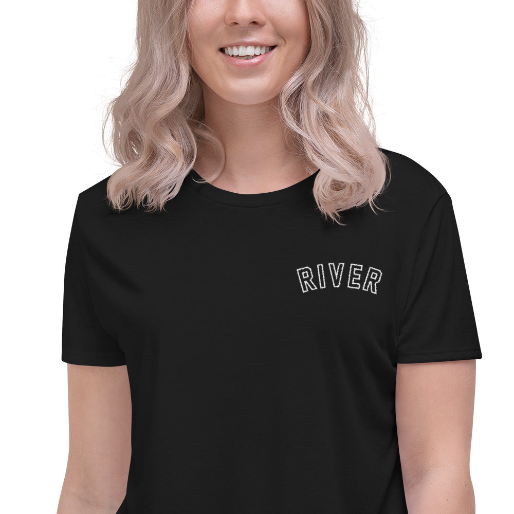 River Embroidered Crop Tee