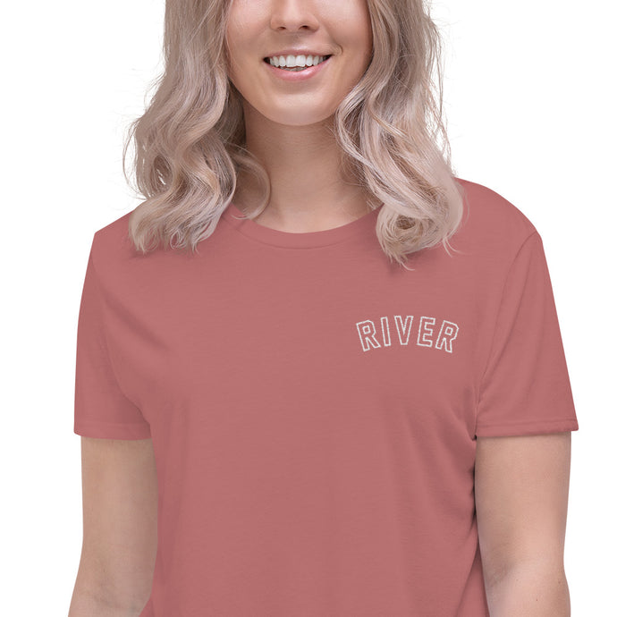 River Embroidered Crop Tee
