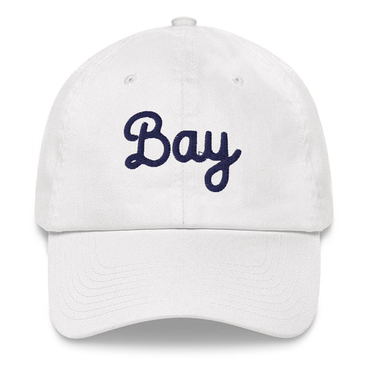 White Script Bay Dad Hat