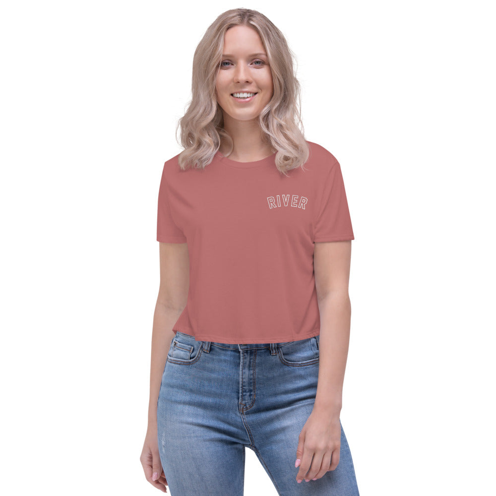 River Embroidered Crop Tee