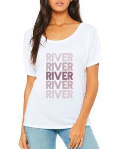 River Ombre Ladies Slouchy T-Shirt