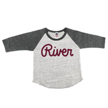 Load image into Gallery viewer, River Script Toddler Triblend Raglan T Shirt