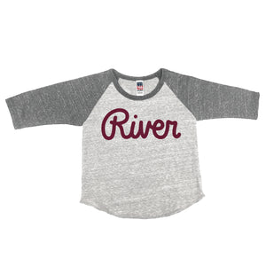 River Script Toddler Triblend Raglan T Shirt