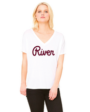Load image into Gallery viewer, River Script Slouchy V Neck