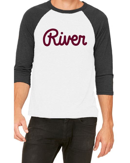 River Script Unisex Baseball Raglan