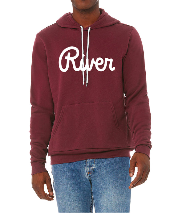 River Script Fleece Pullover Hoodie