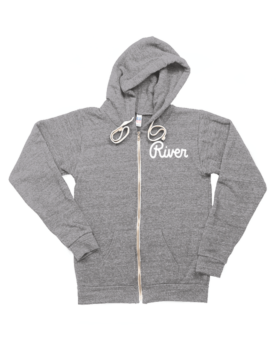 River Script Unisex Zip Hoodie